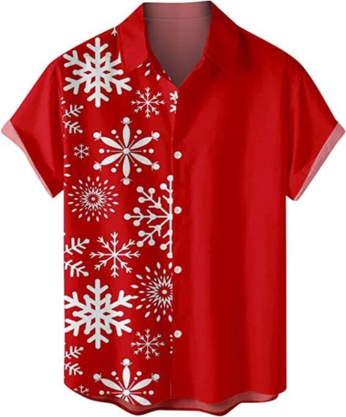 Men's Christmas Funny Graphic Short Sleeve Hawaiian Shirt